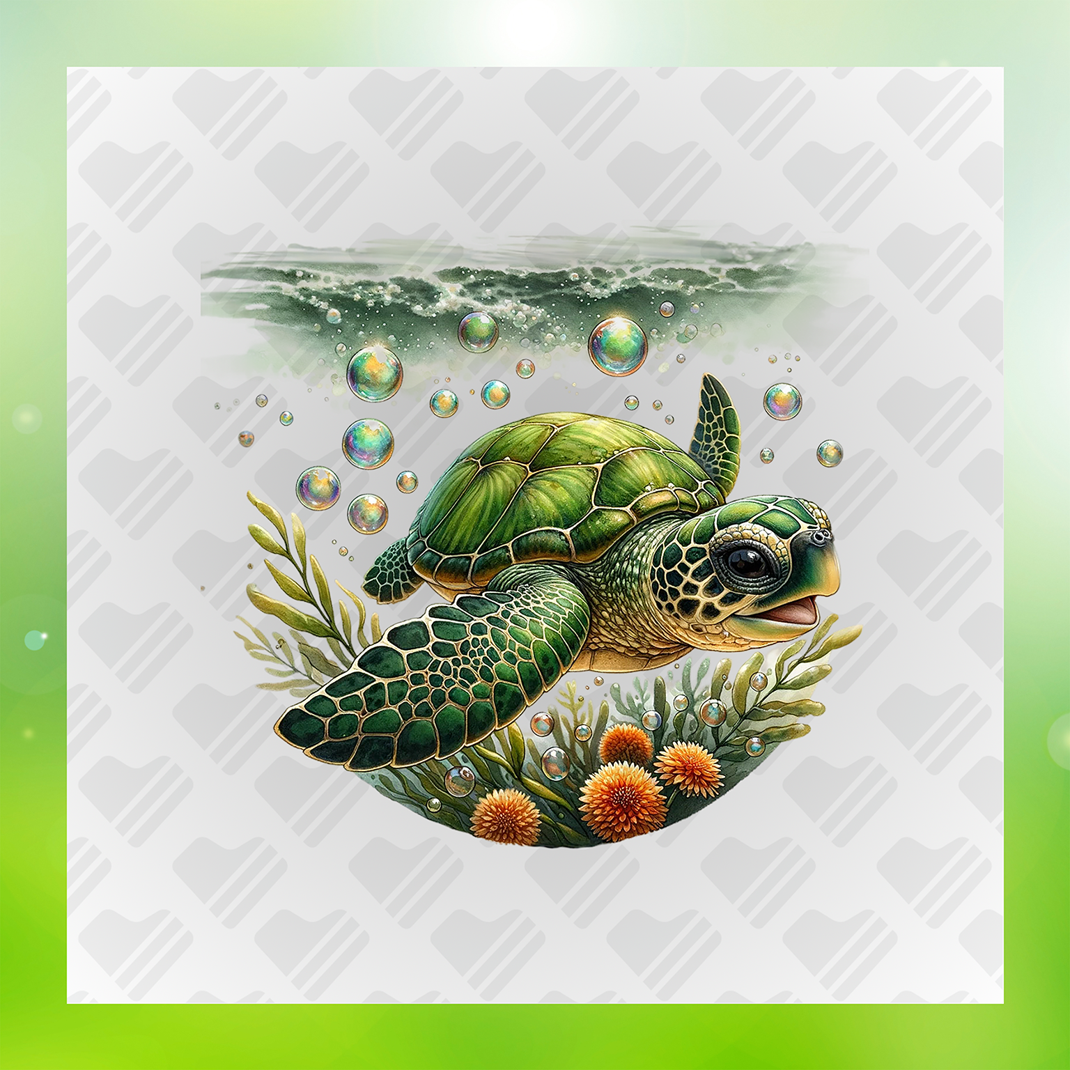 Lively Baby Turtle Transfer