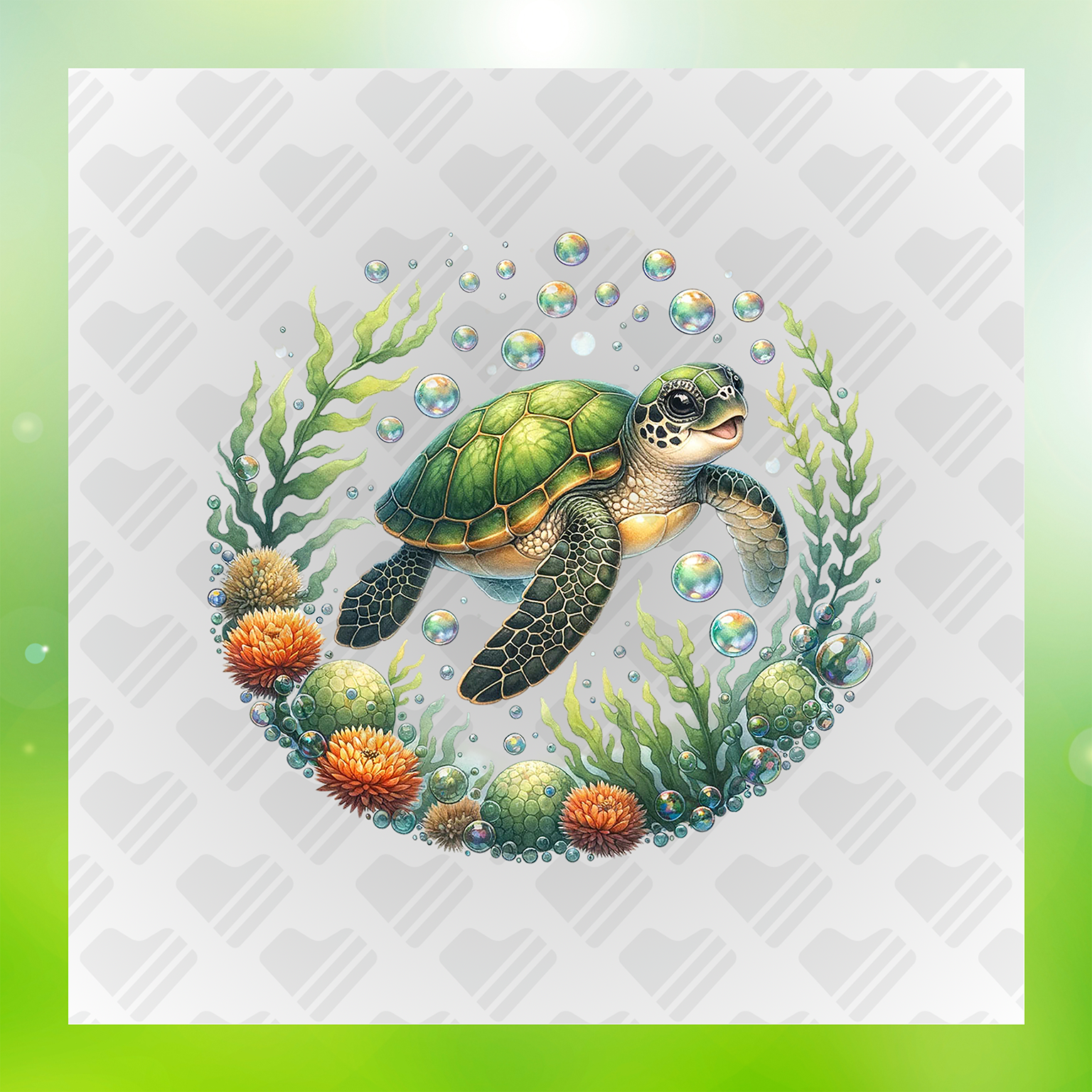 Ocean-Inspired Turtle Artistic Creations Transfer
