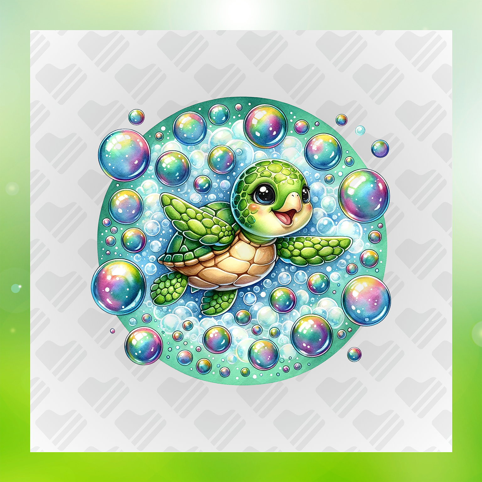 Joyful & Playful Baby Turtle Transfer