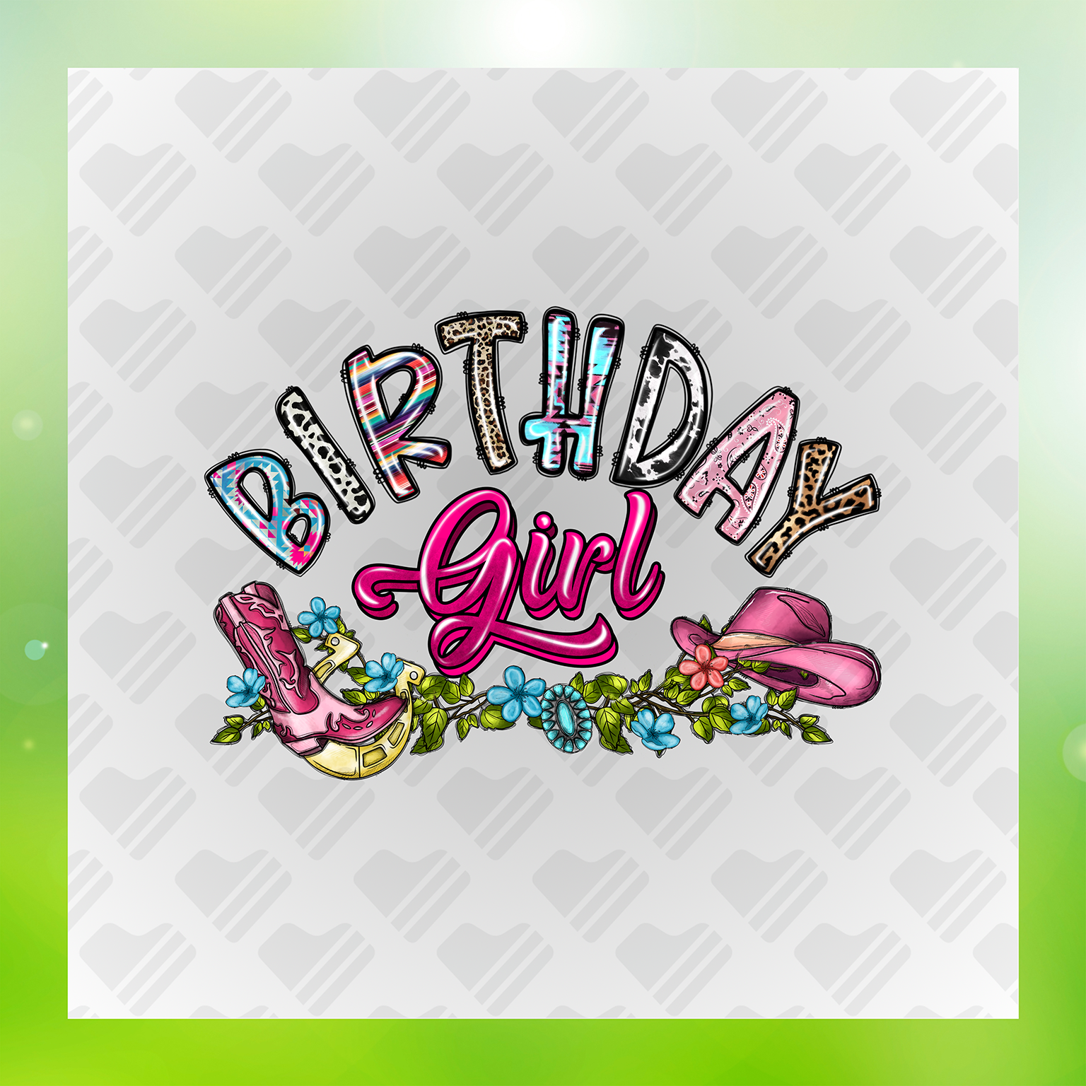 Cowgirl Birthday Girl Transfer