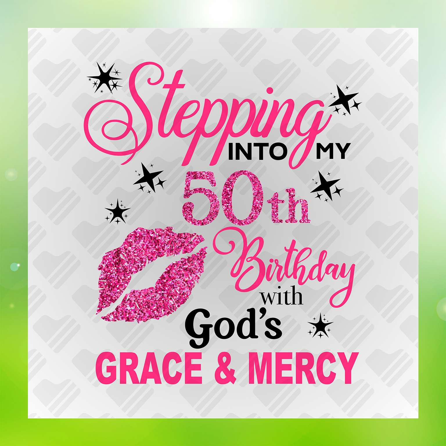 Stepping Into My 50th Birthday Transfer