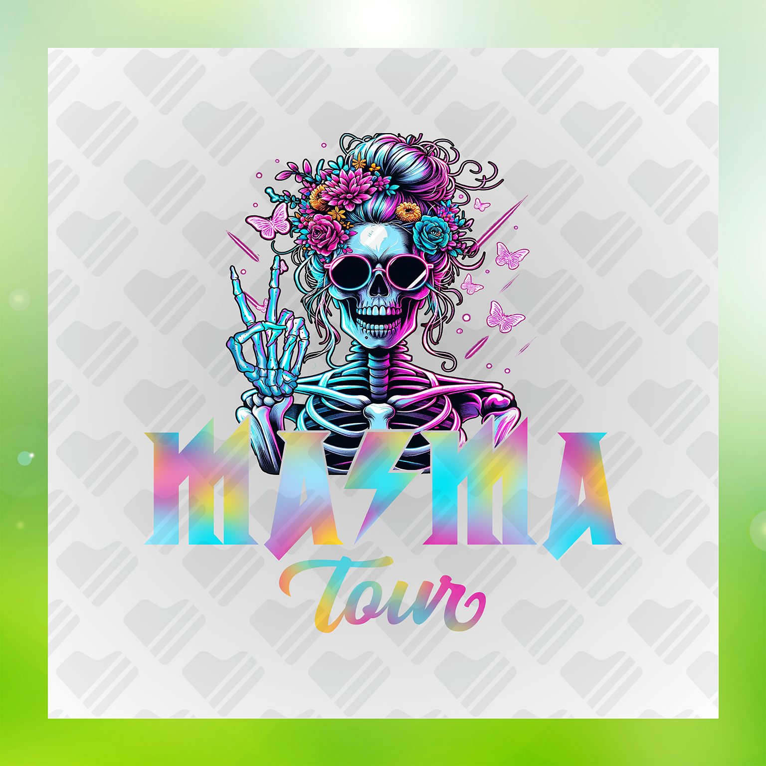 Funny Mama Skeleton Transfer