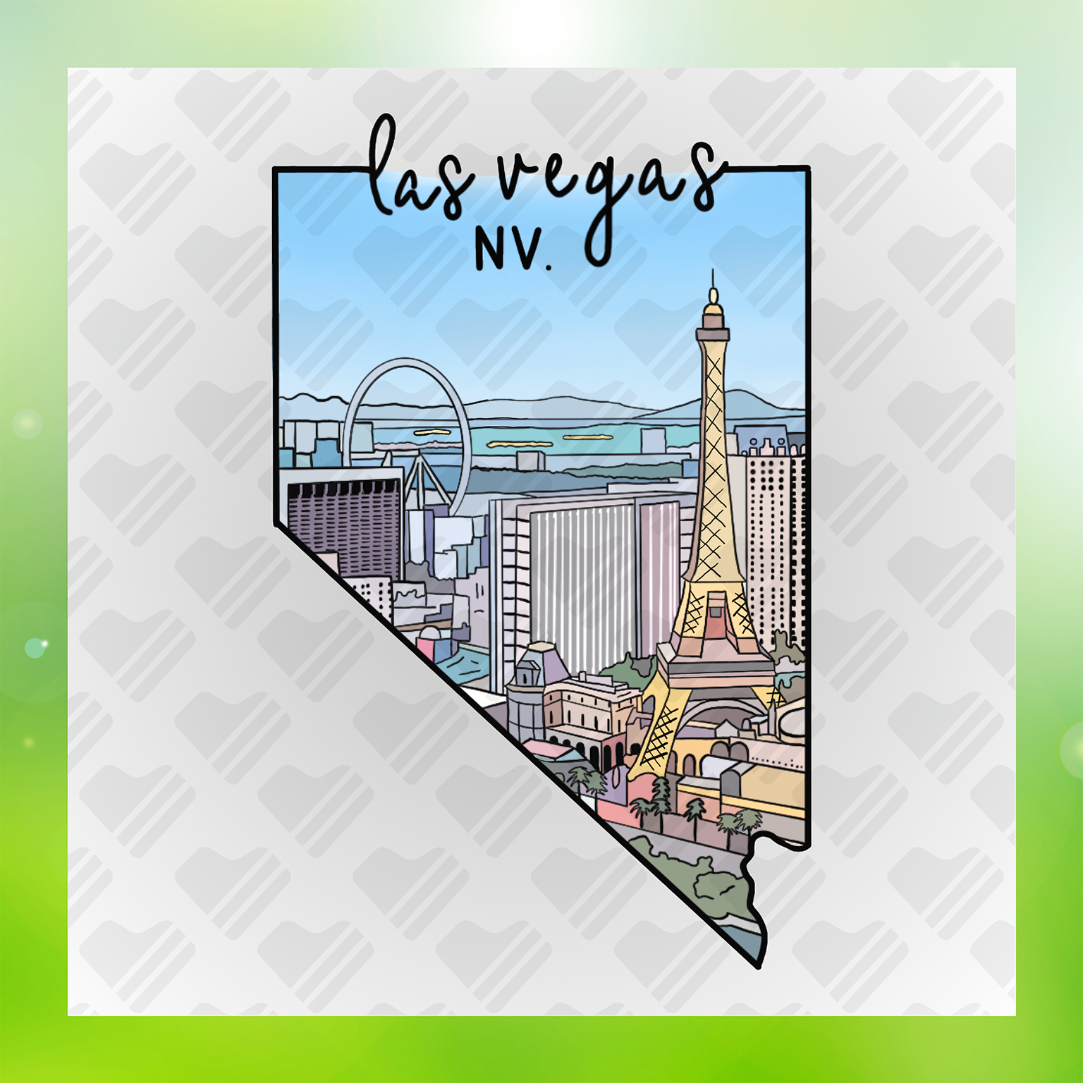 Colorful State Outline Transfer