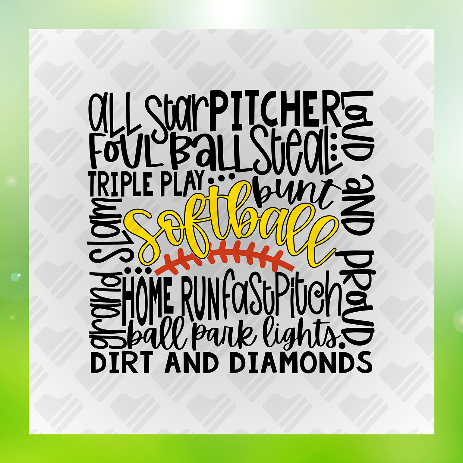 Softball Dirt And Diamonds Transfer