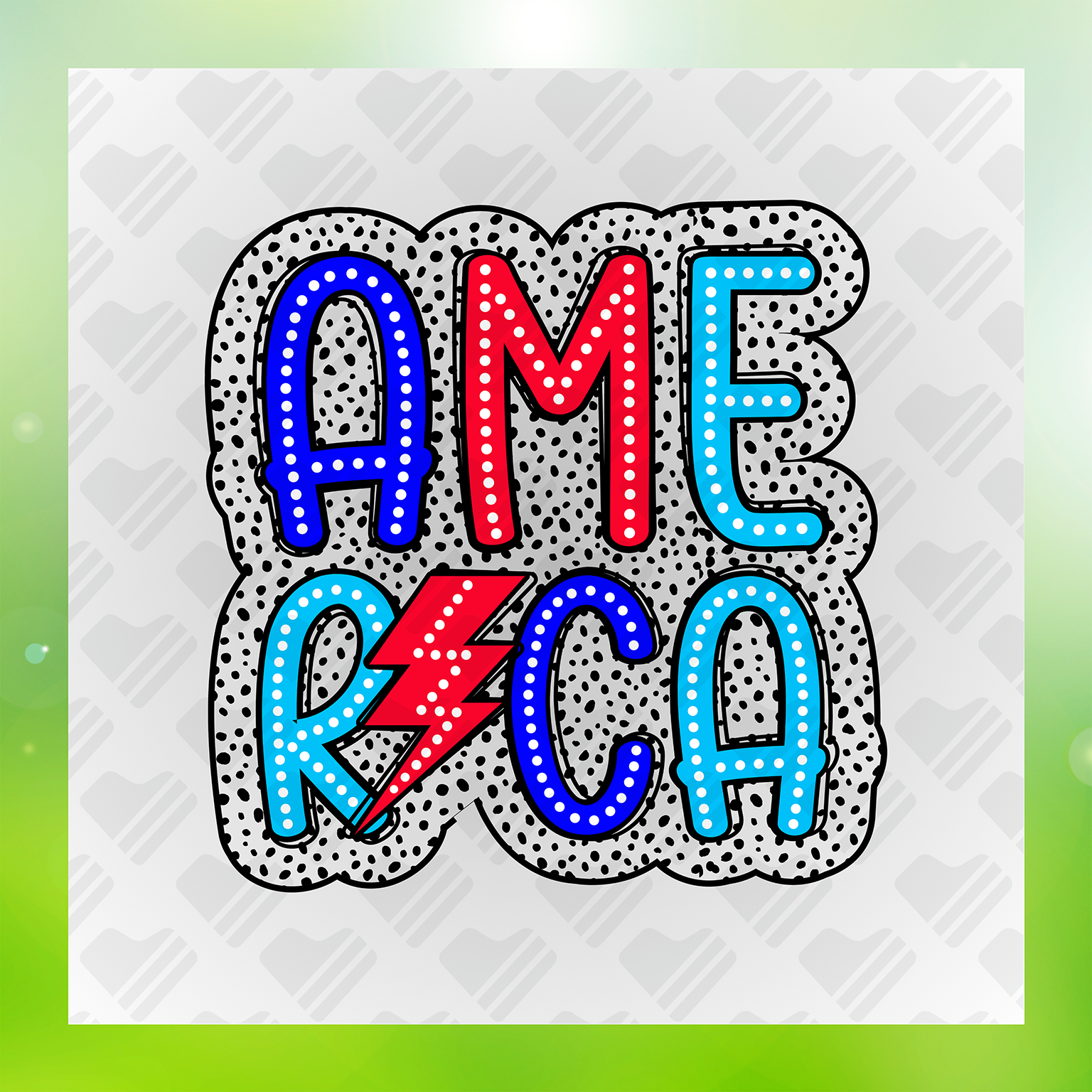 Bold Polka Dot In Red, White, And Blue Transfer