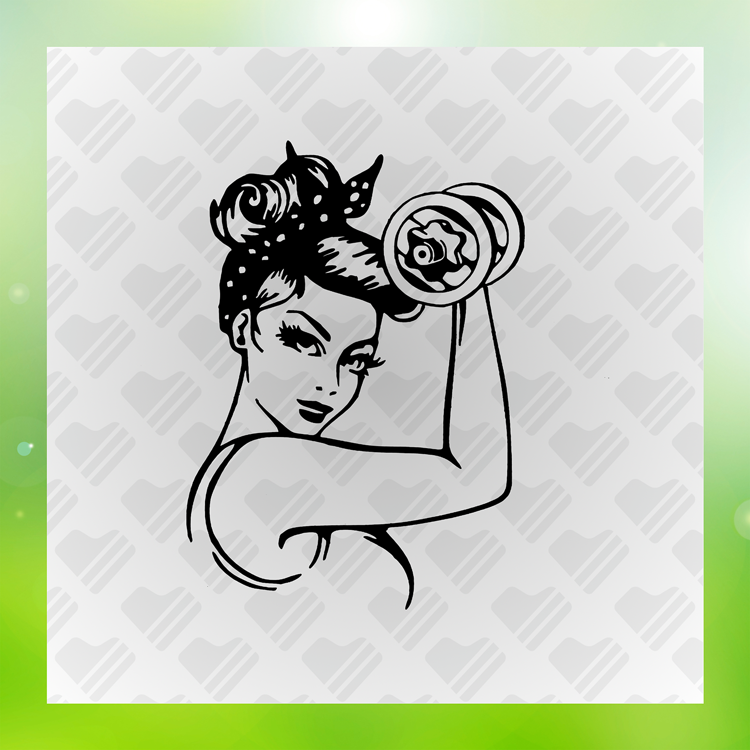 Girl Lifting a Barbell at the Gym Transfer