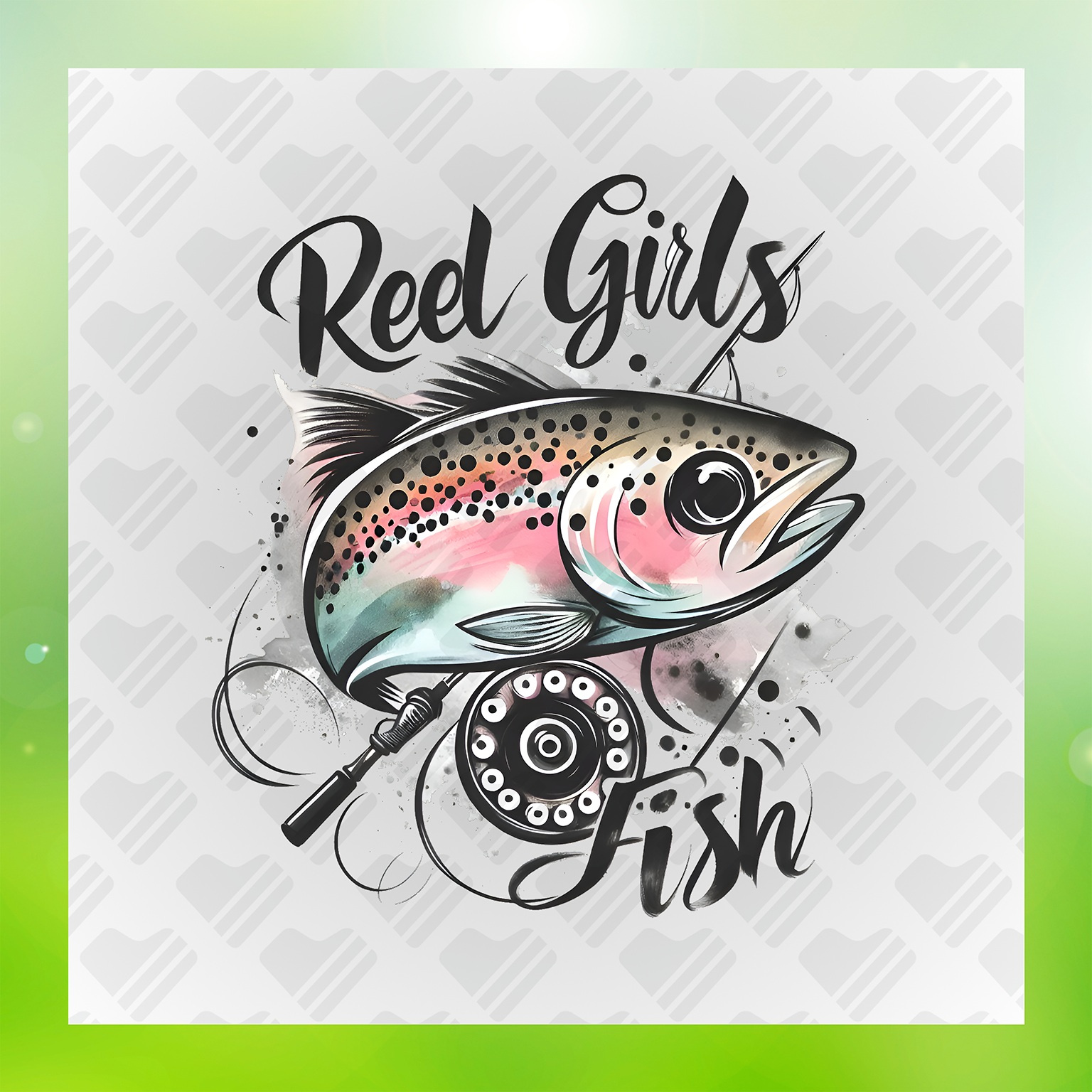 Reel Girls Fish Women Fishing Transfer