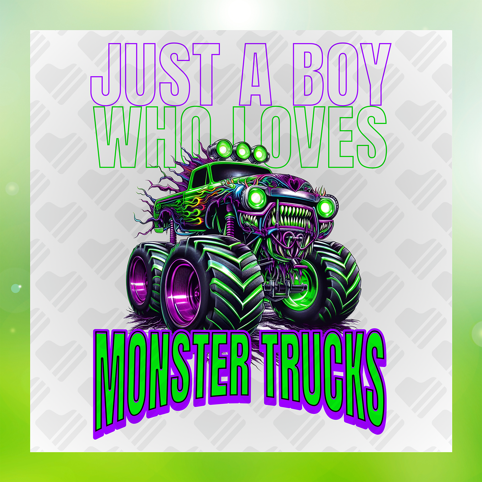 Just A Boy Who Loves Monster Trucks Transfer