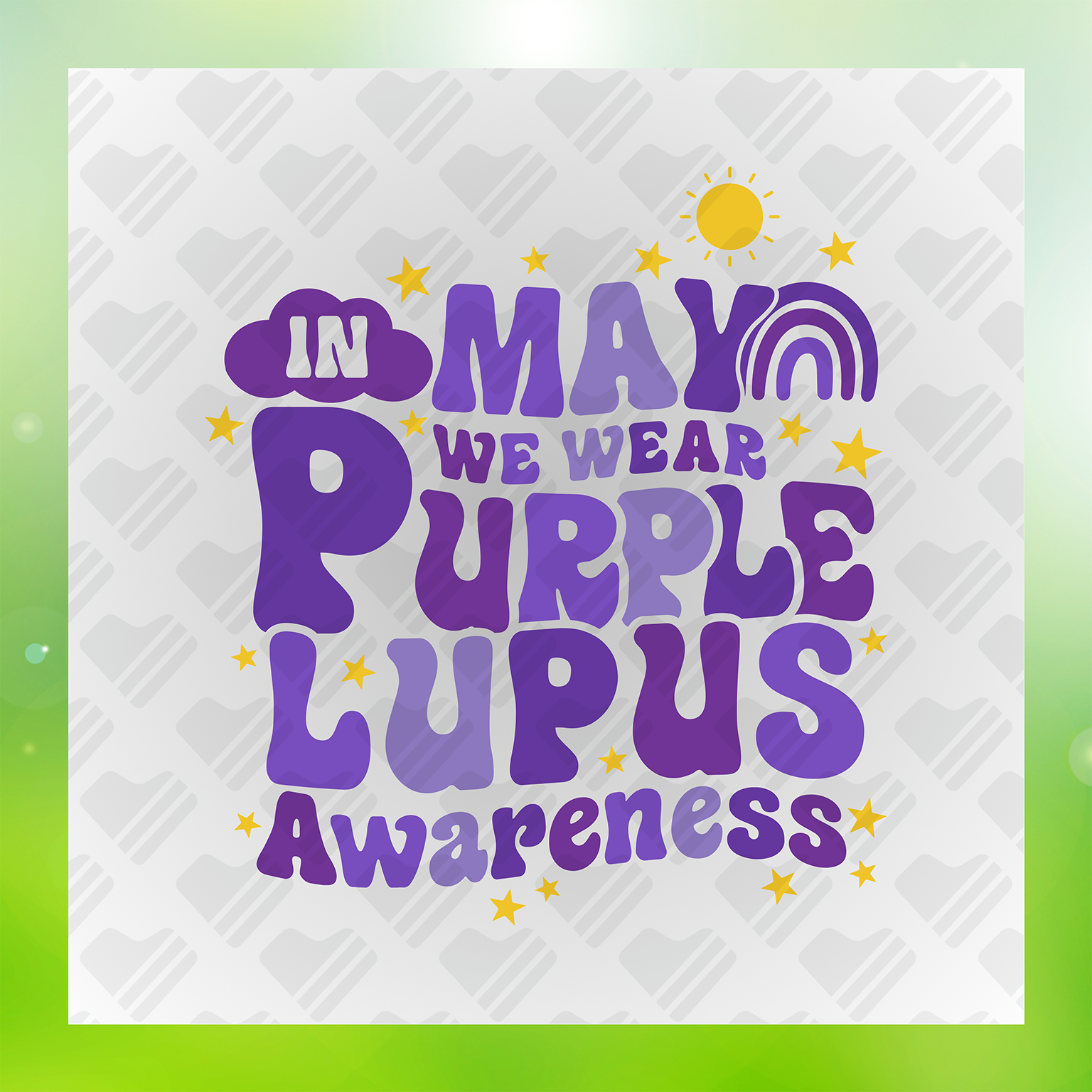 In May We Wear Purple Colorful Transfer