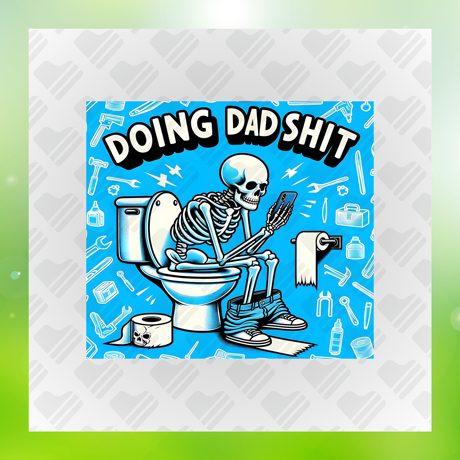 Funny Skeleton Doing Dad Shit Transfer