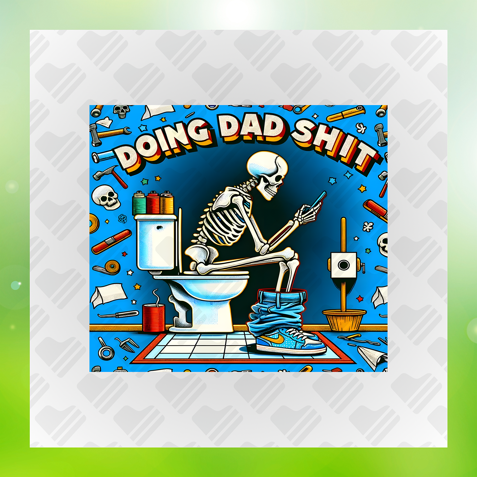 Funny Skeleton Doing Dad Shit Transfer