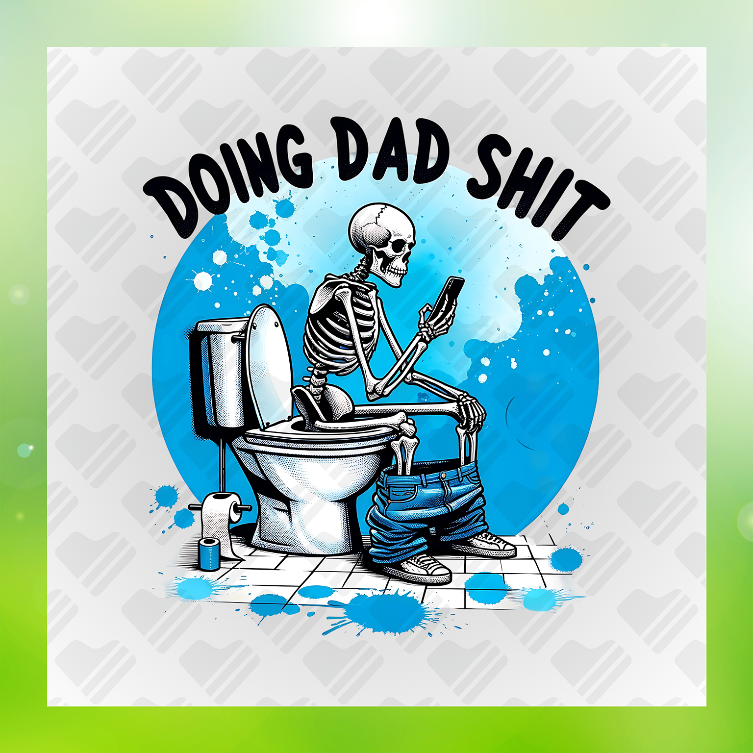 Snarky Skeleton Doing Dad Shit Transfer