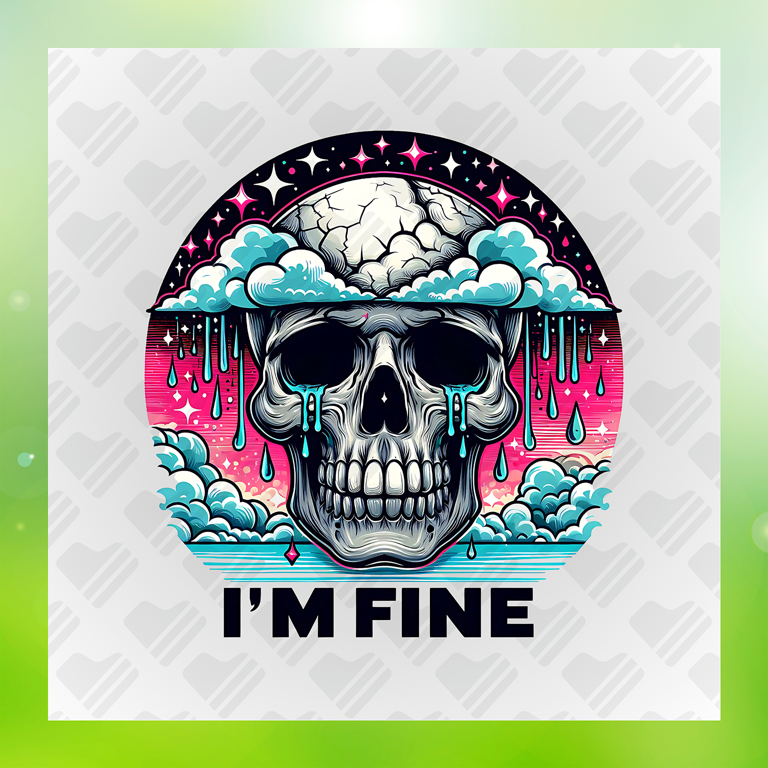 Funny Skull I'm Fine Transfer