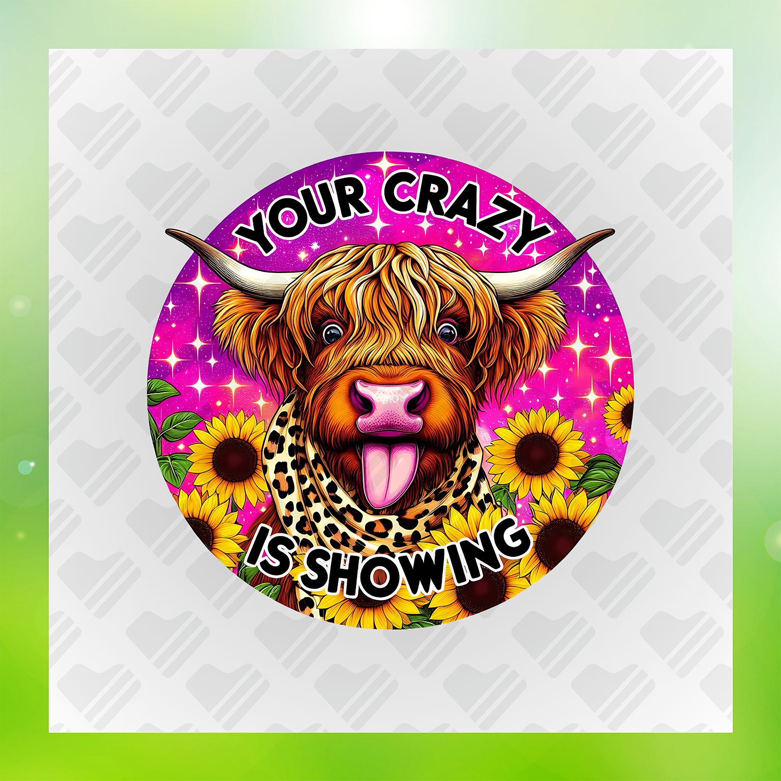 Adult Humor Crazy Cow Your Crazy Is Showing Transfer