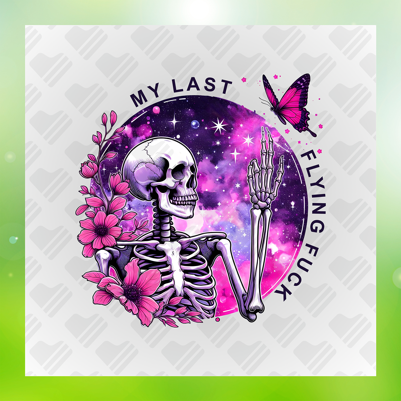 Funny Skeleton My Last Flying Fuck Transfer