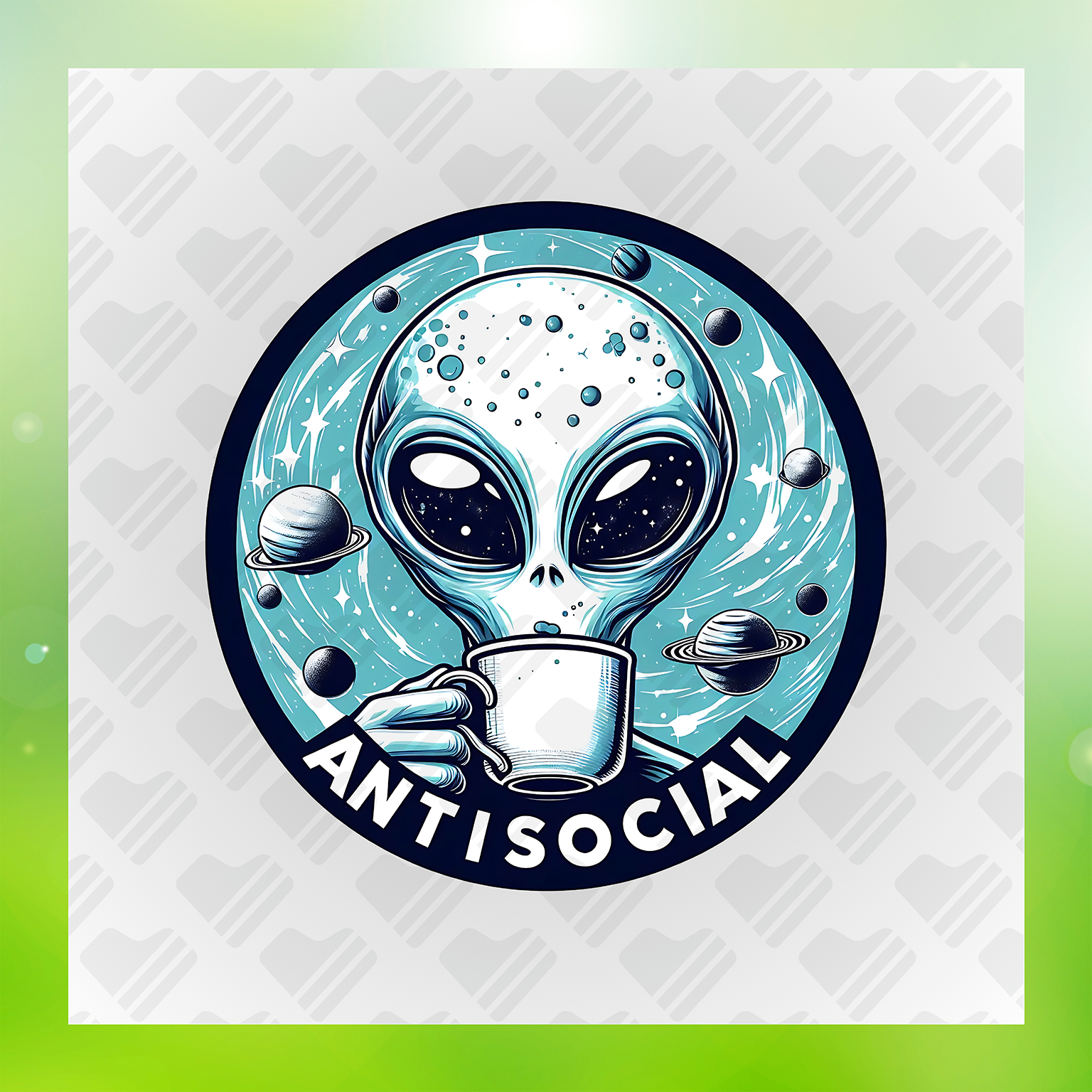 Adult Humor Alien Design AntiSocial Transfer