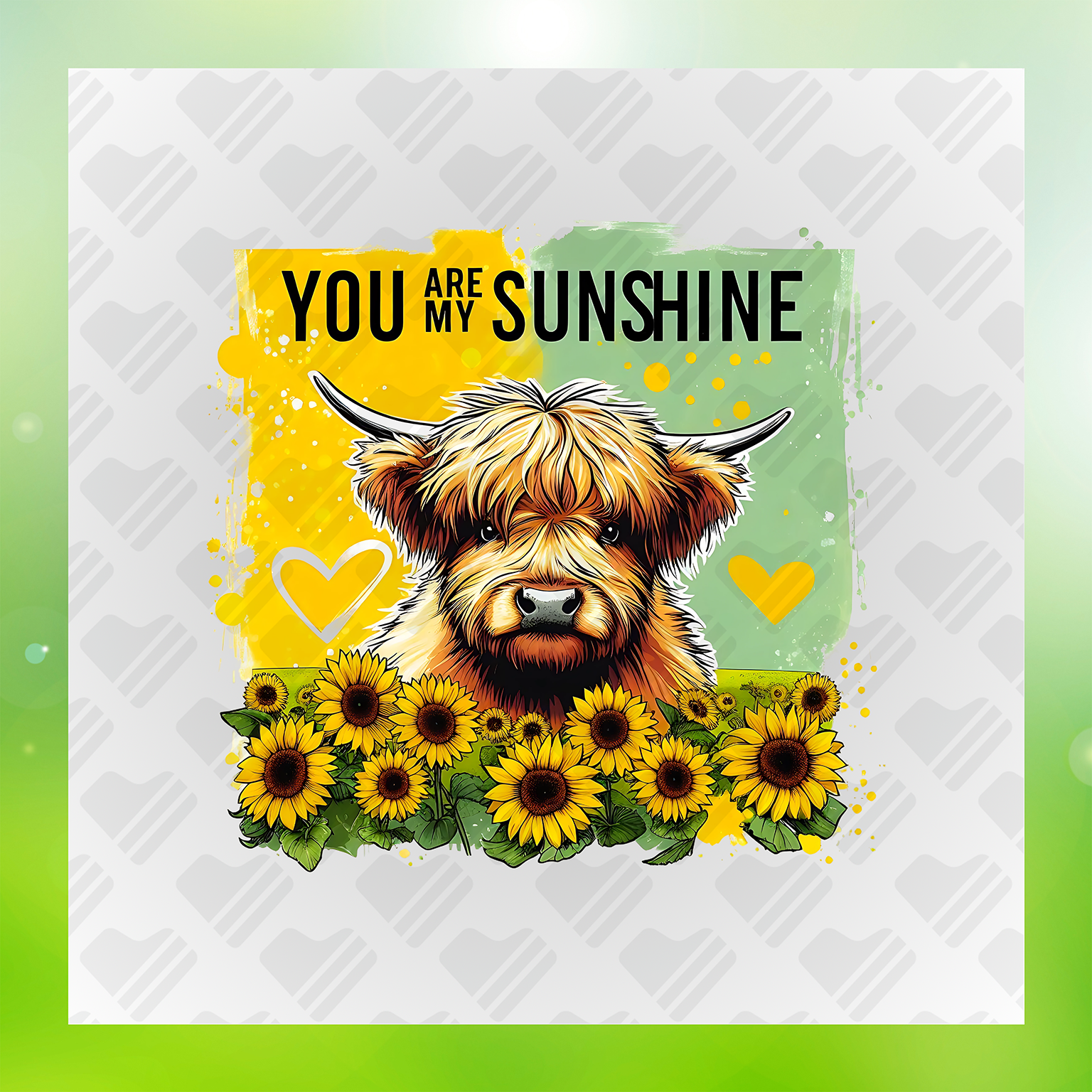 Cute Cow Design You Are My Sunshine Transfer