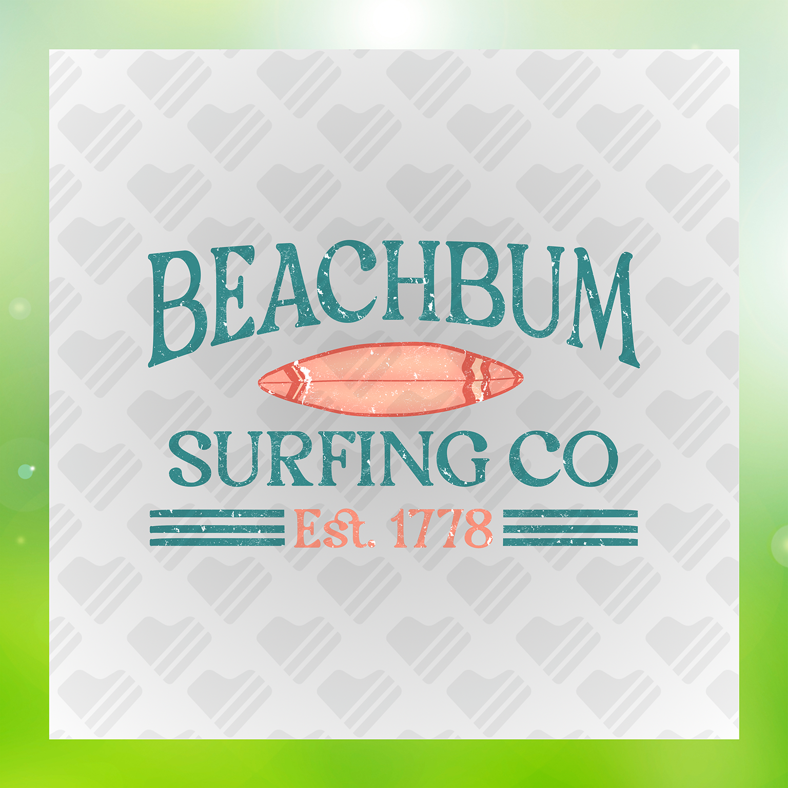 Beach Bum Surfing Co Est 1778 Transfer