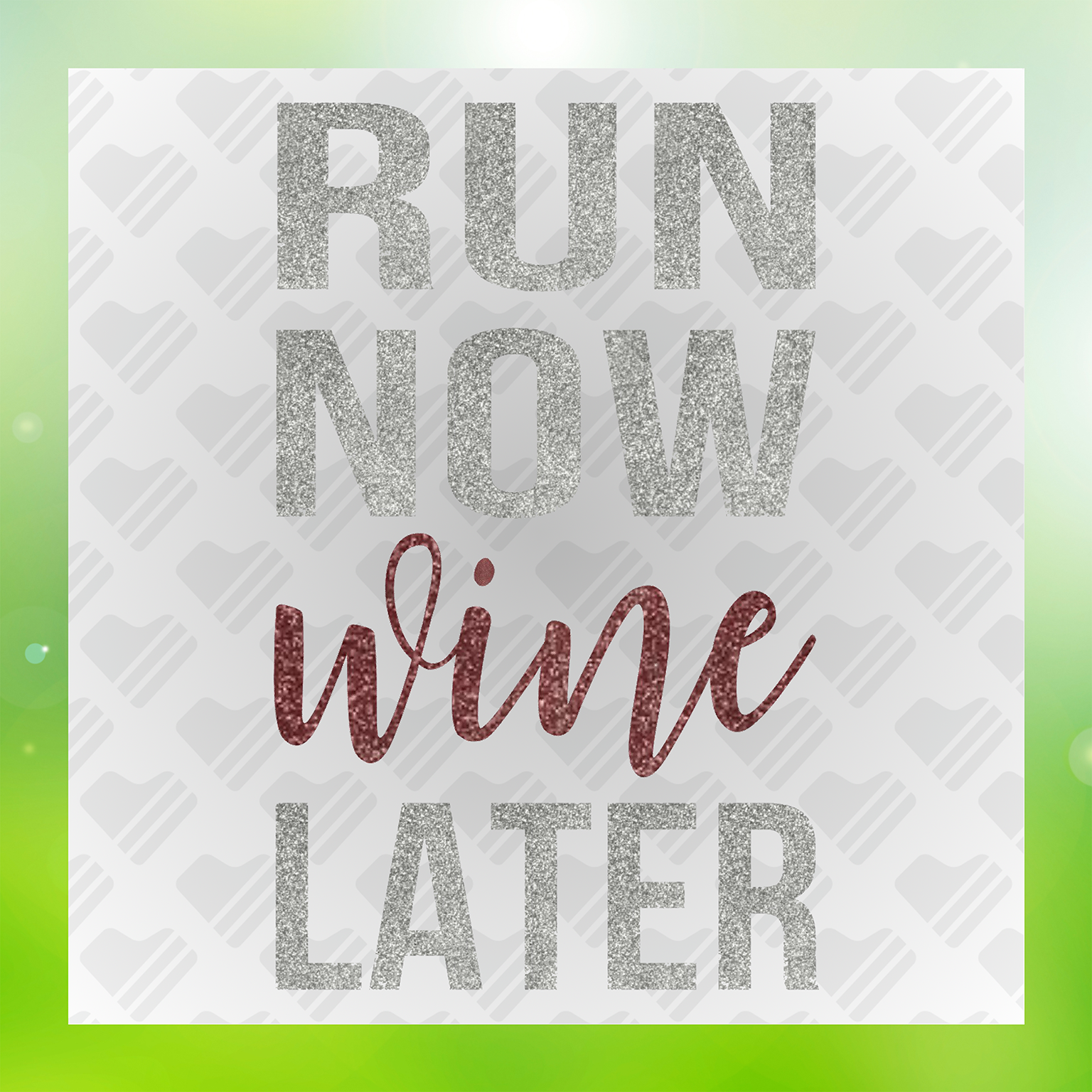 Summer Adventure Run Now Wine Later Glittery Transfer