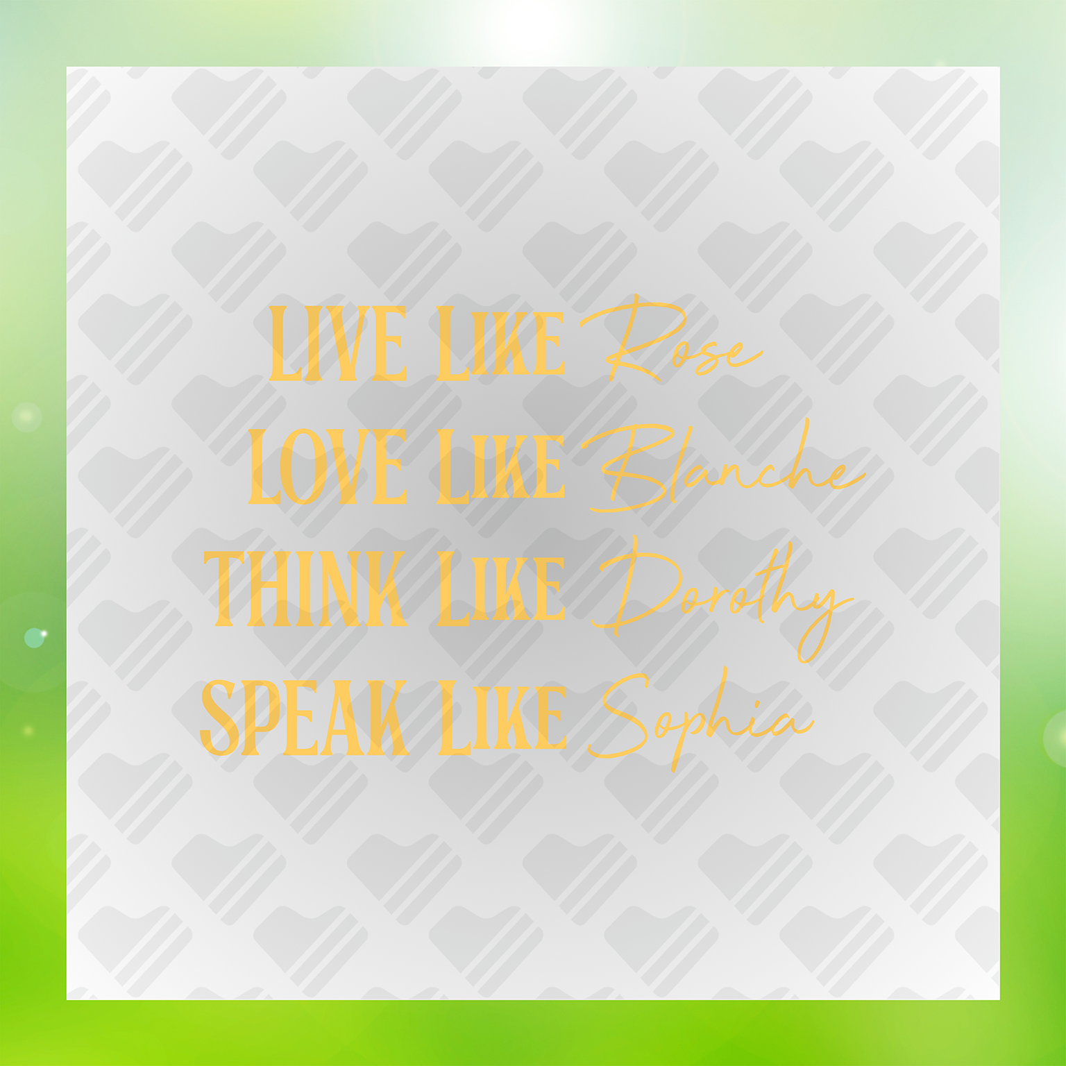 Live Love Think and Speak Transfer