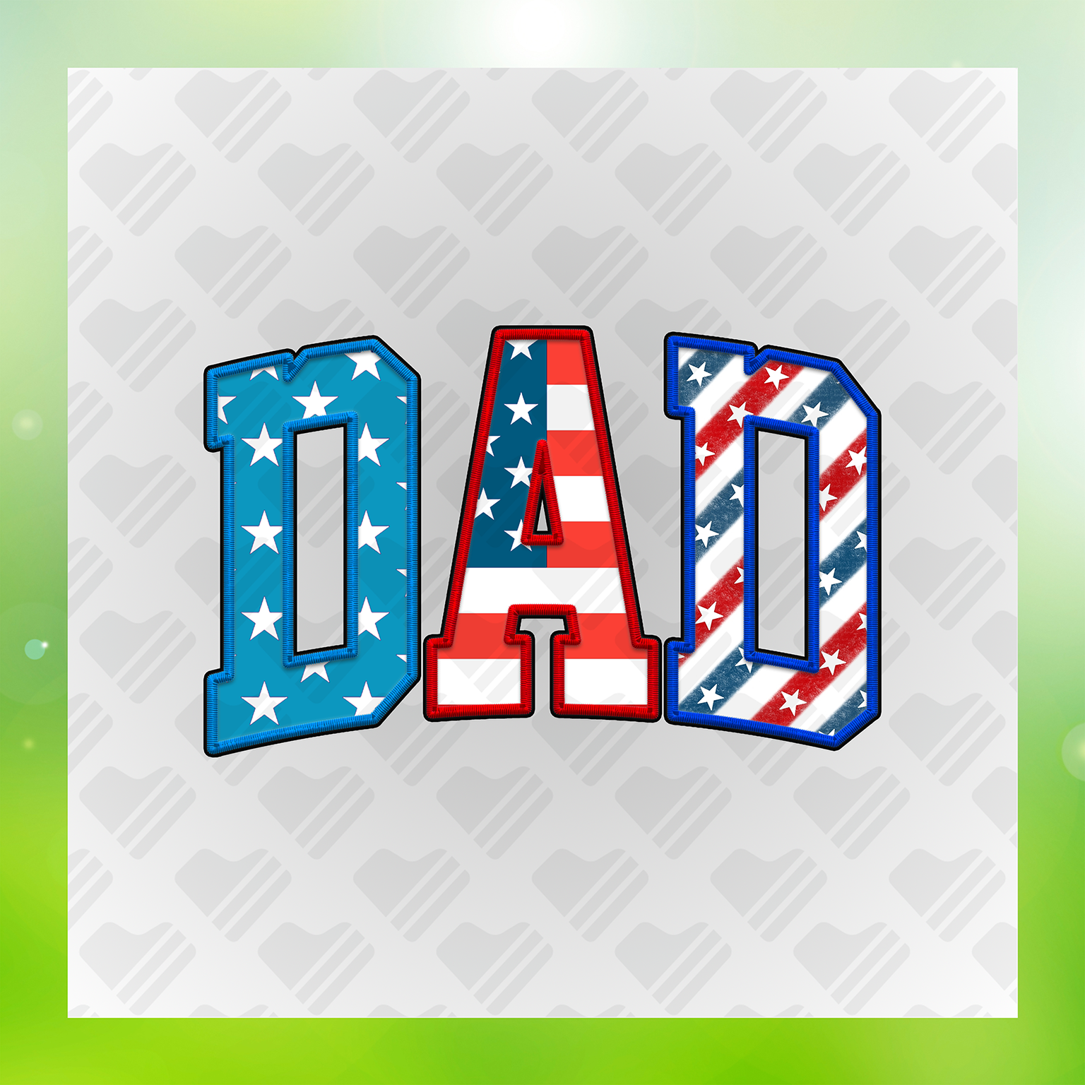Dad Mama Mini Patriotic Family Transfer