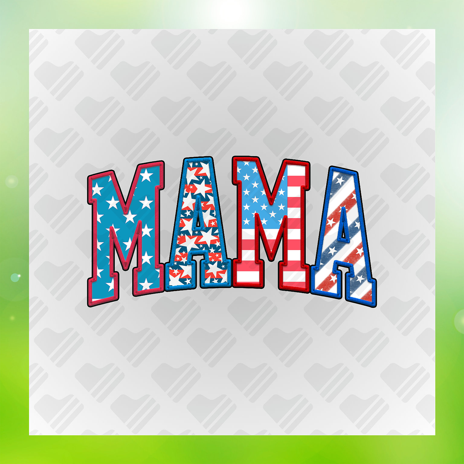 Dad Mama Mini Patriotic Family Transfer