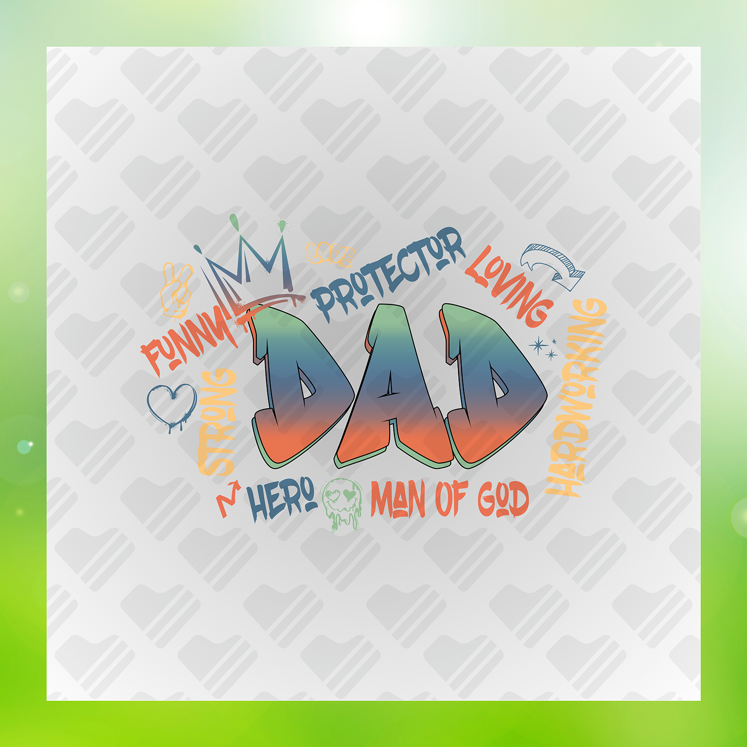 Dad Funny Loving man Of God Protector Hero Transfer