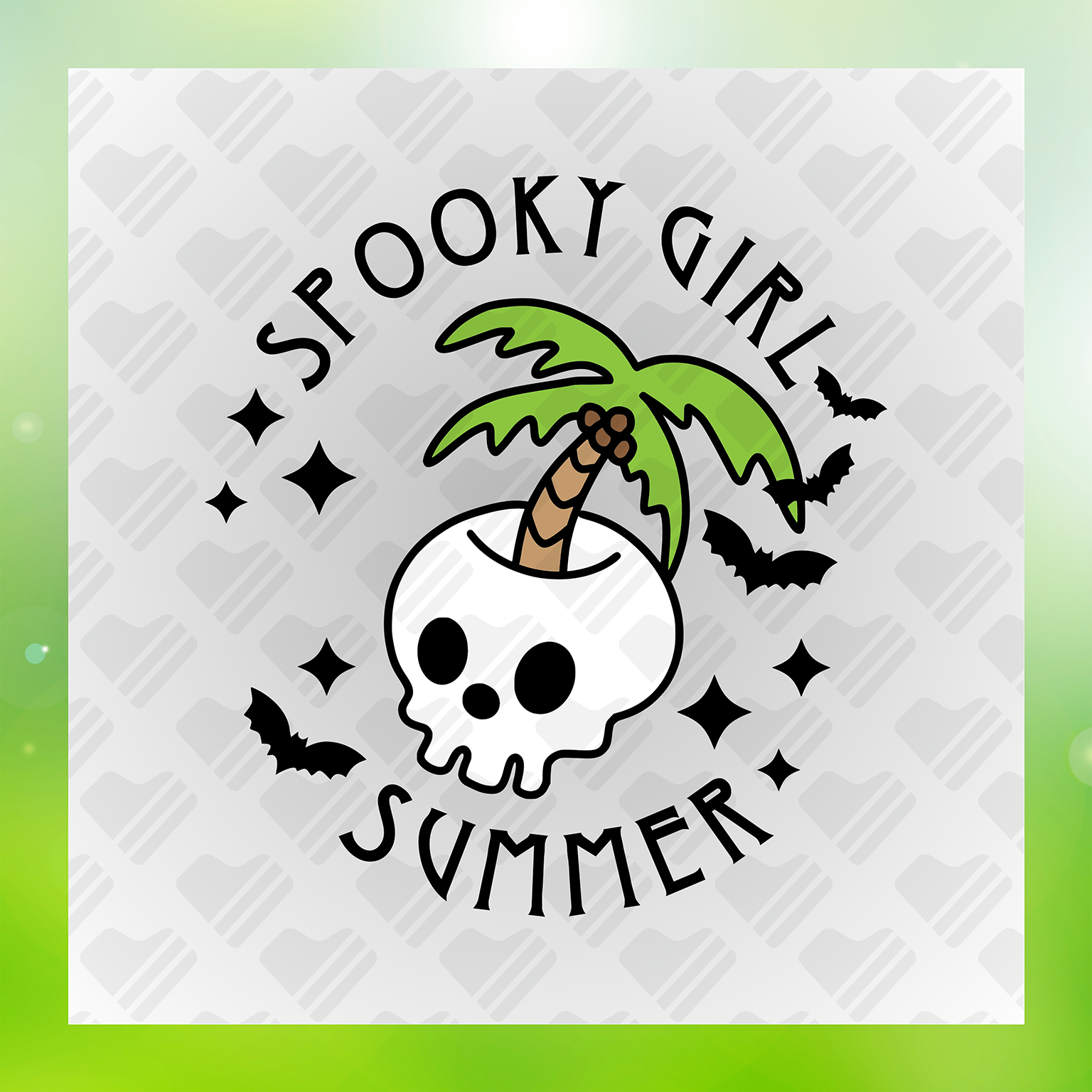 Skull Island Adventure Spooky Girl Summer Transfer