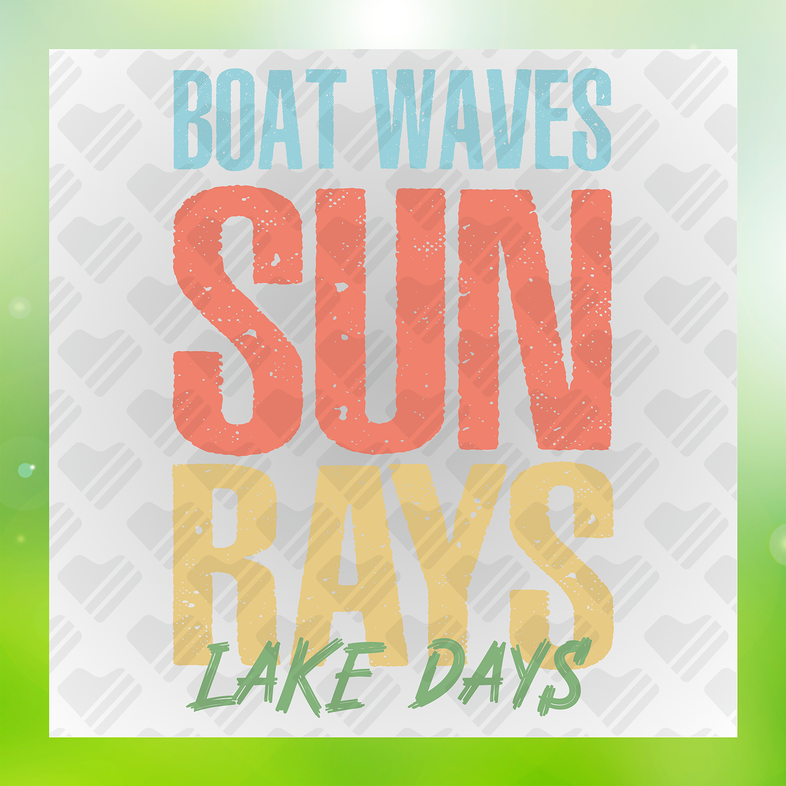 Boat Waves Sun Rays Lake Days Summer Transfer