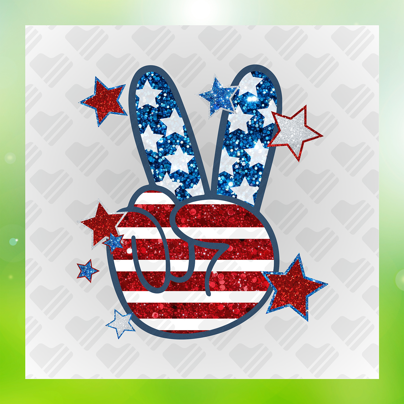 Red White And Blue Peace And Love Transfer