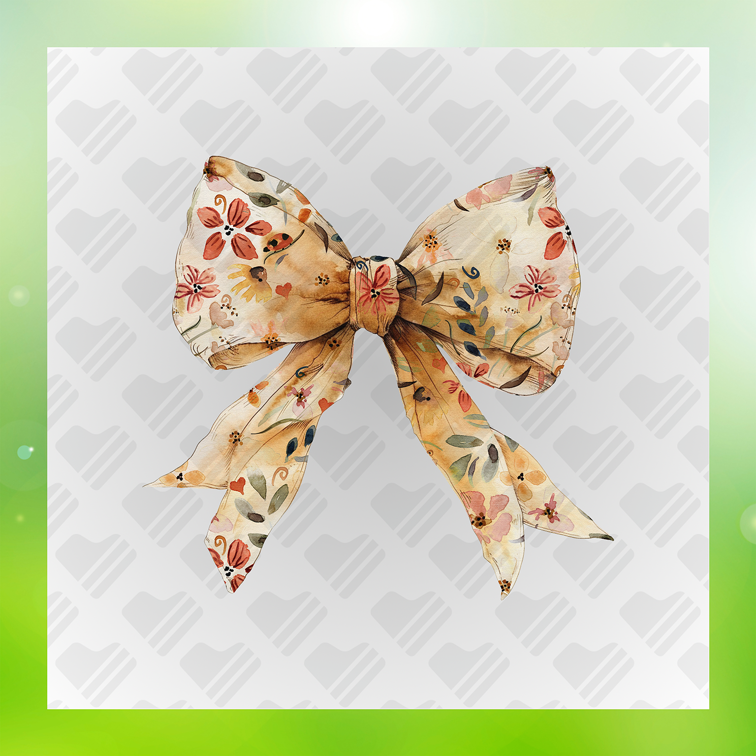 Floral Elegance Bow Transfer