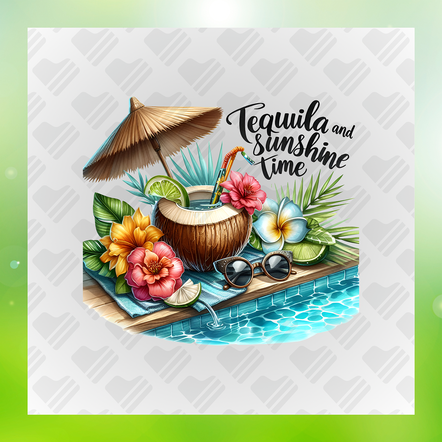 Sunny Season Mermaid Life Sea Goddess at Sunset, Transfer