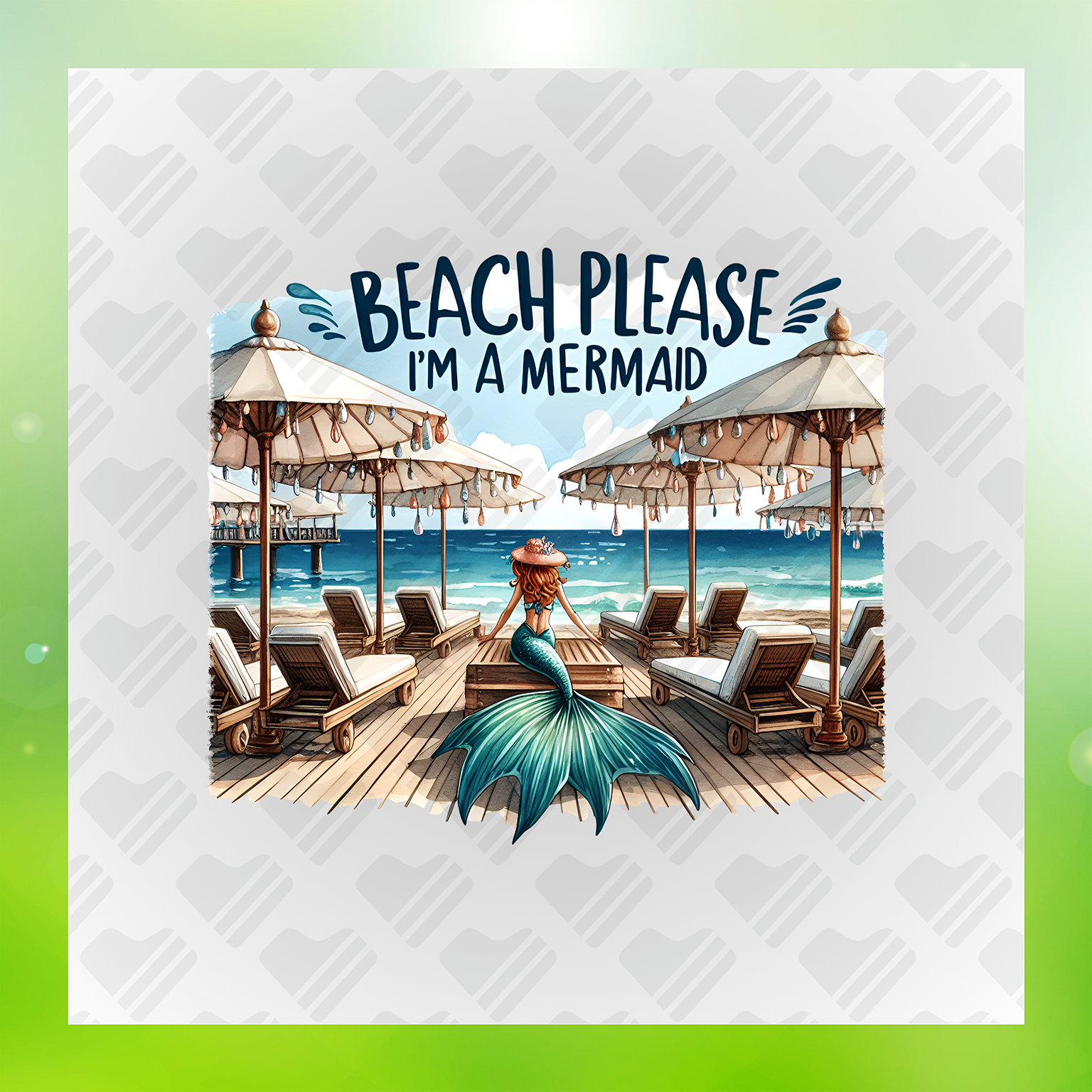 Beach Please I'm a Mermaid Swim Away Transfer