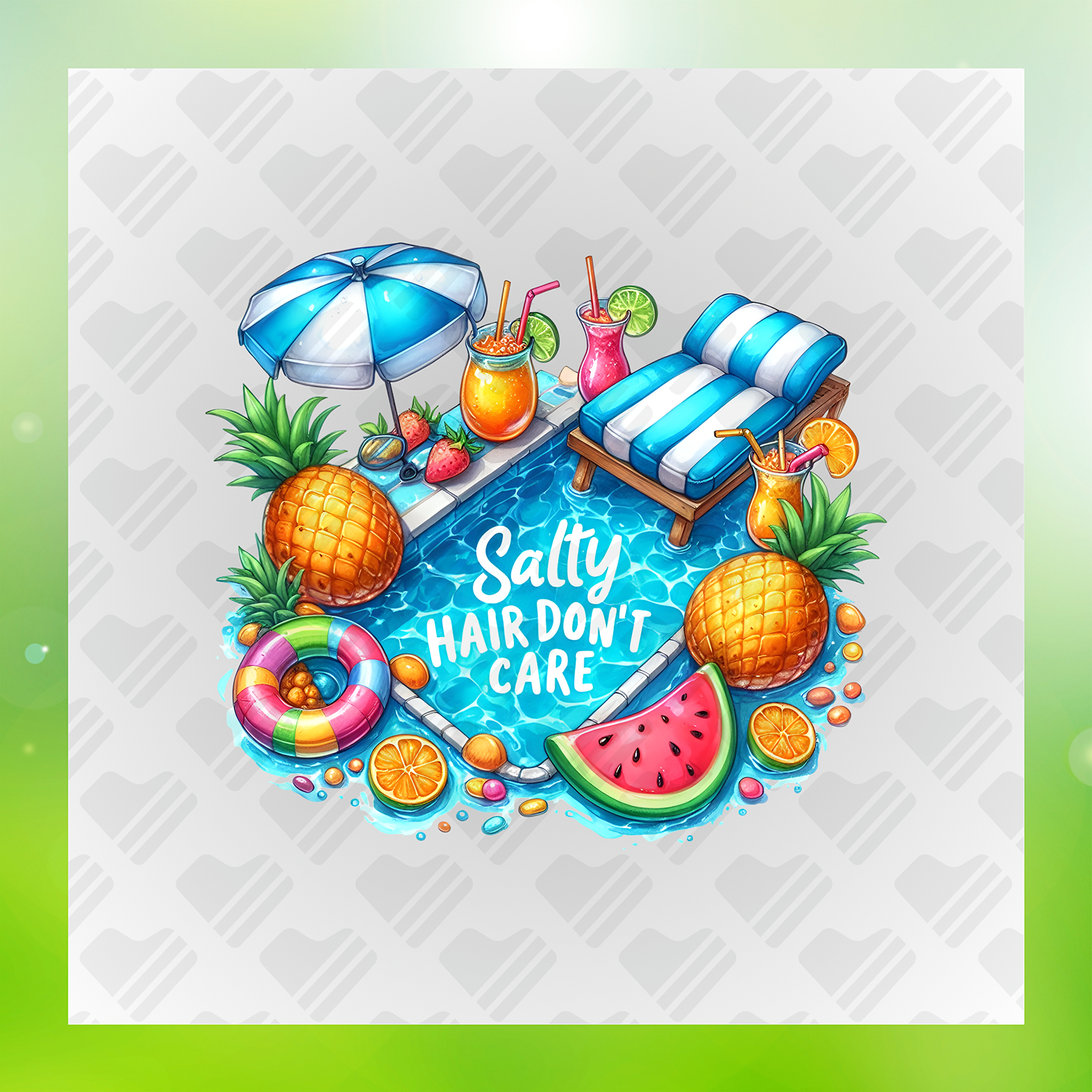 Salty Hair Don't Care Beach Time Transfer