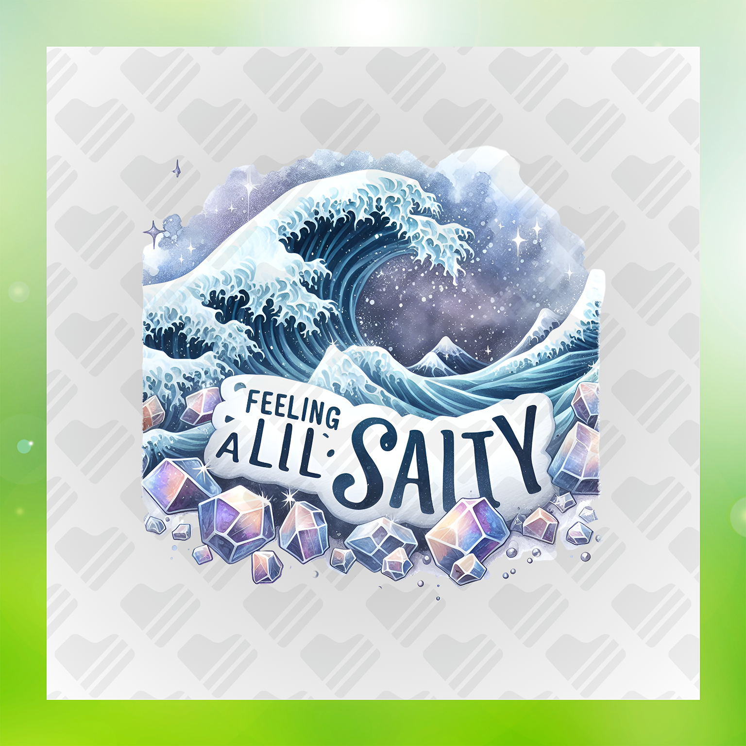 Feeling A Lil Salty Faux Glitter Transfer