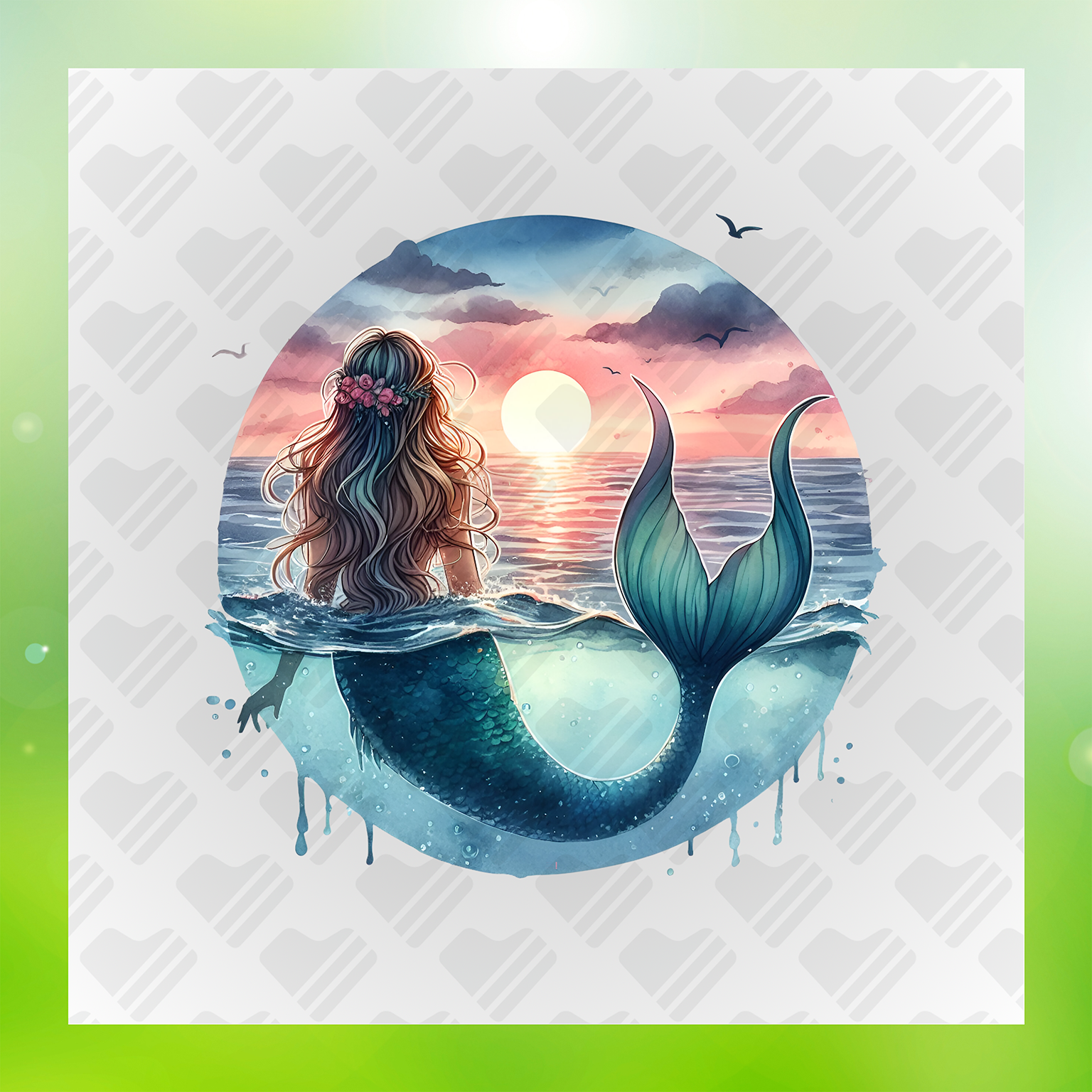 Mermaid Life Sea Goddess at Sunset Transfer