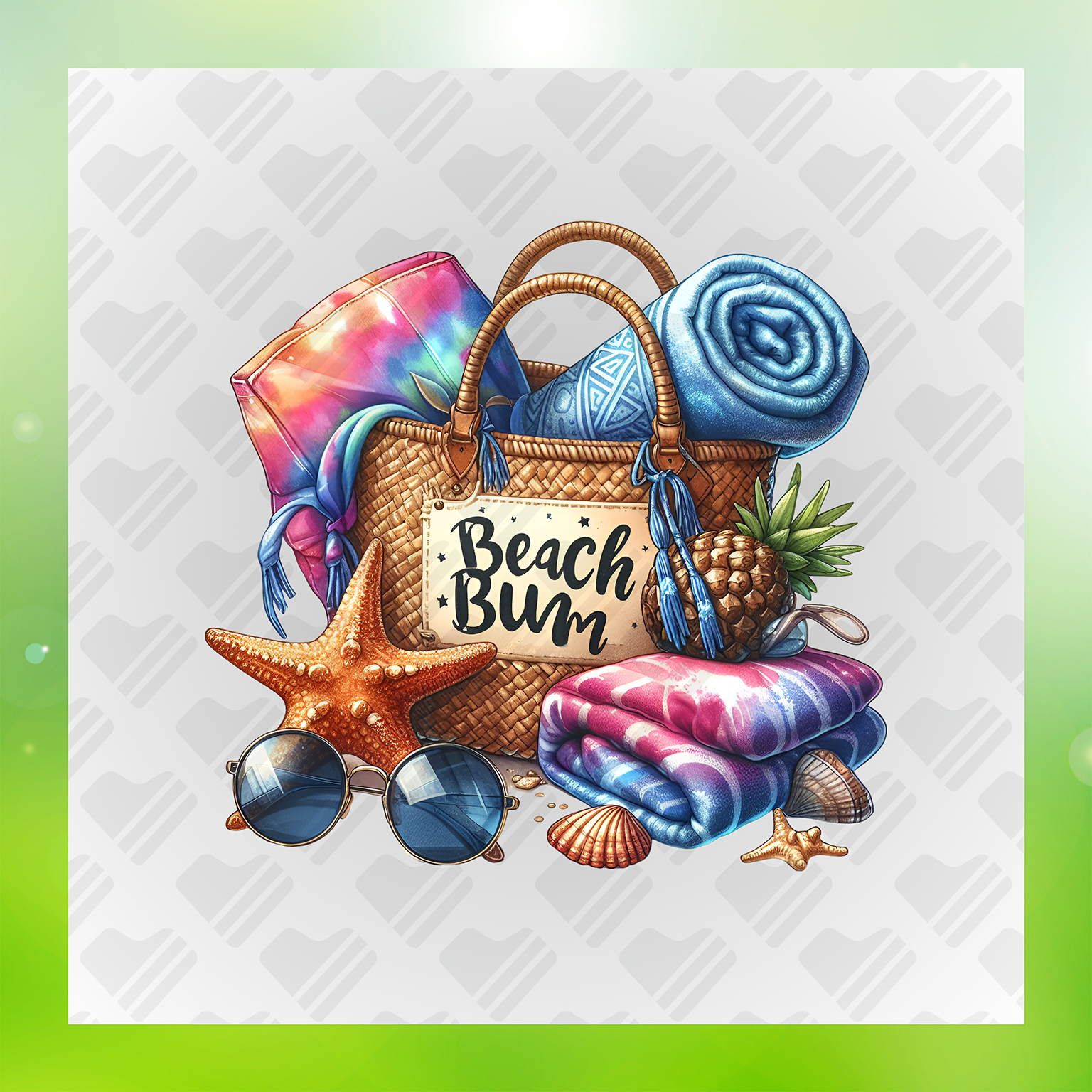 Summer Vibes, Beach Bun Transfer