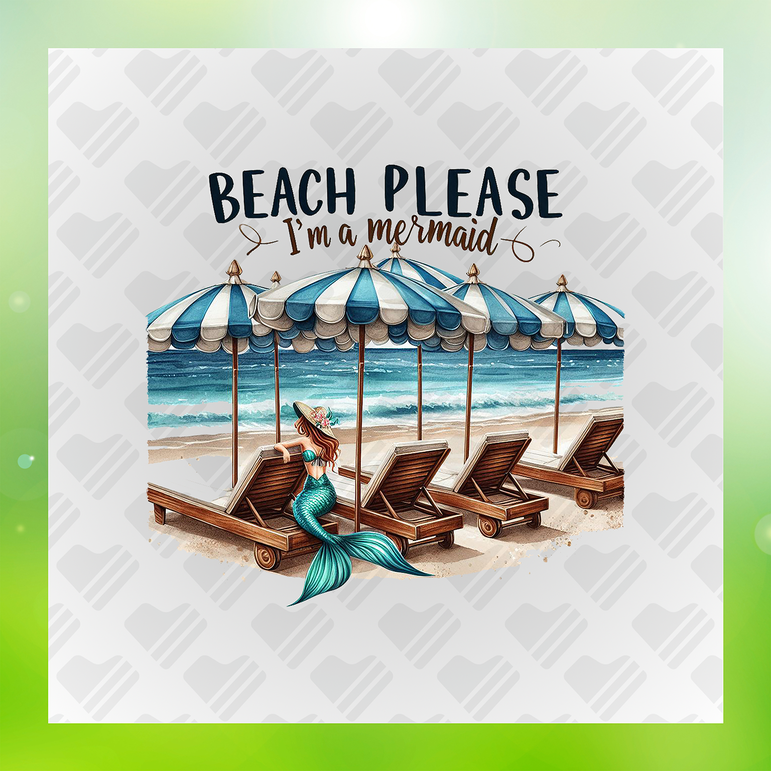 Beach Please I'm A Mermaid Goddess Of The Sea Transfer