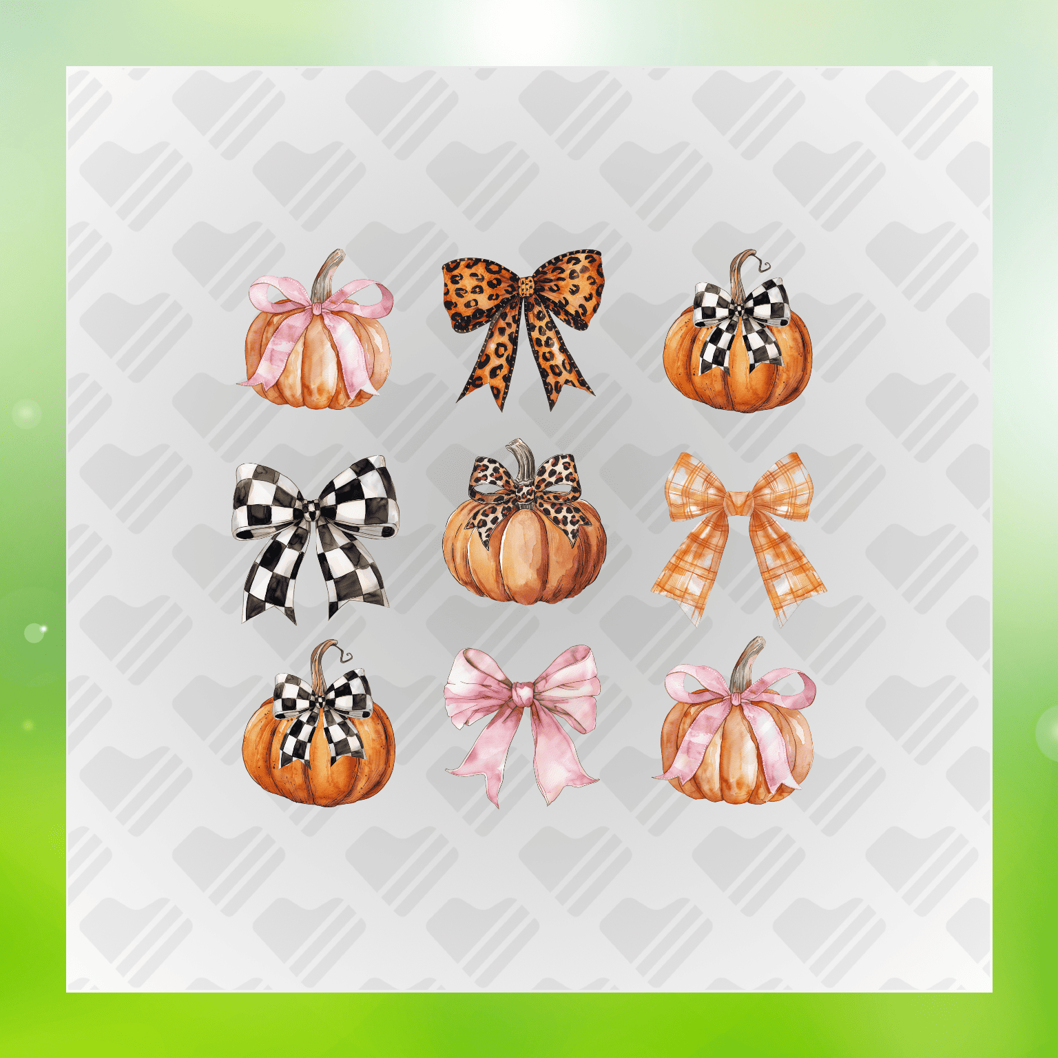 Pumpkins With Bow Ties Transfer