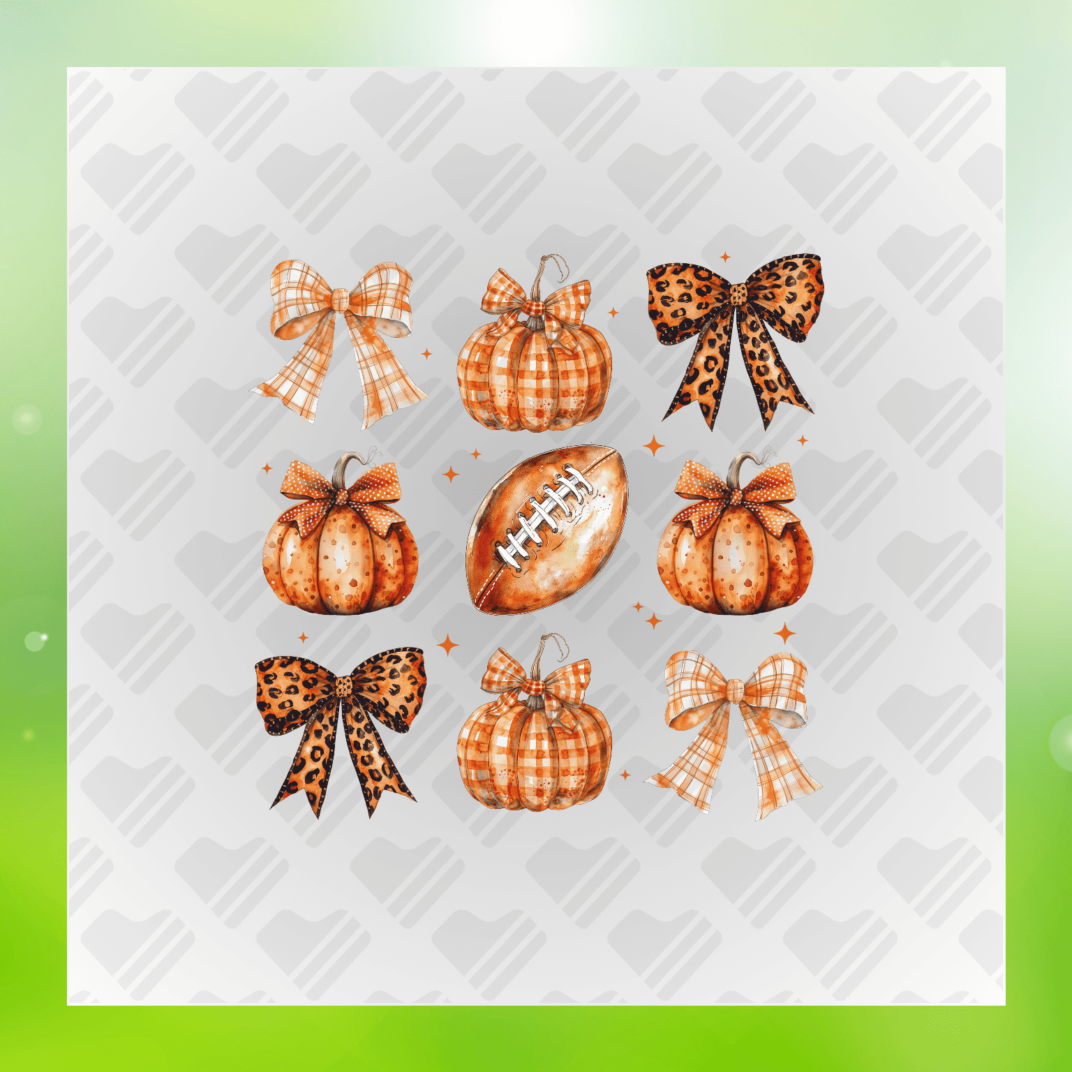 Pumpkin Bows & Football Transfer