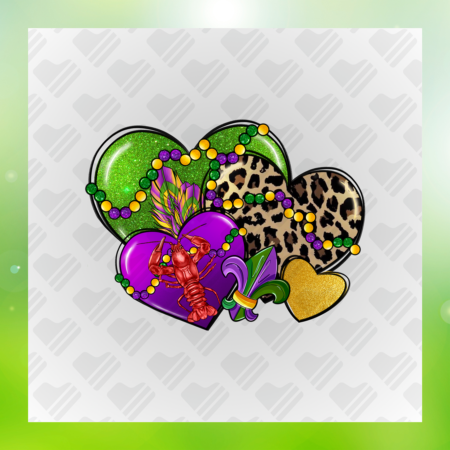 Mardi Gras Glitter Transfer