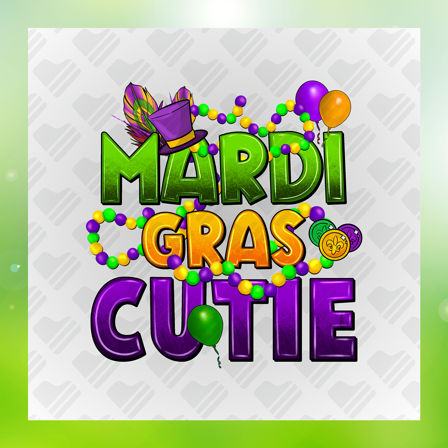 Mardi Gras Cutie Transfer