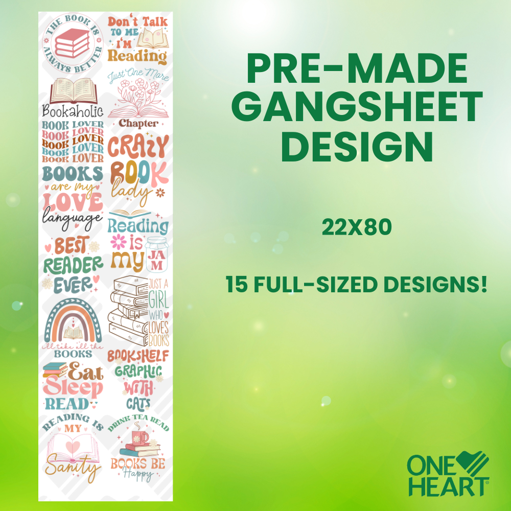 Book Lover Bundle Heat Transfer ~ Gang Sheet Designs