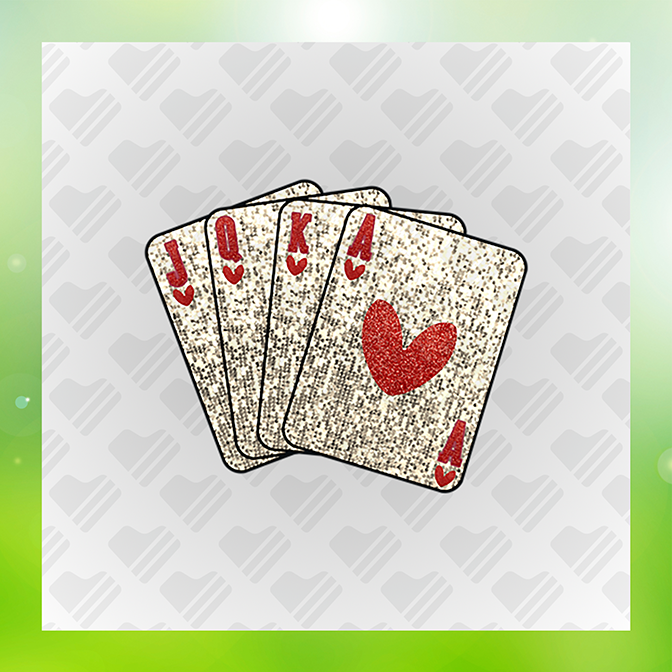 Faux Glitter Flush Hearts Sticker