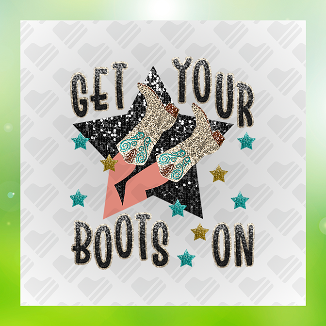 Faux Glitter Your Boots On Sticker