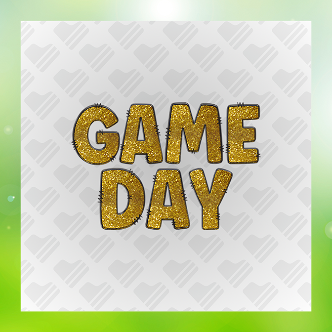 Faux Glitter Game Day Sticker