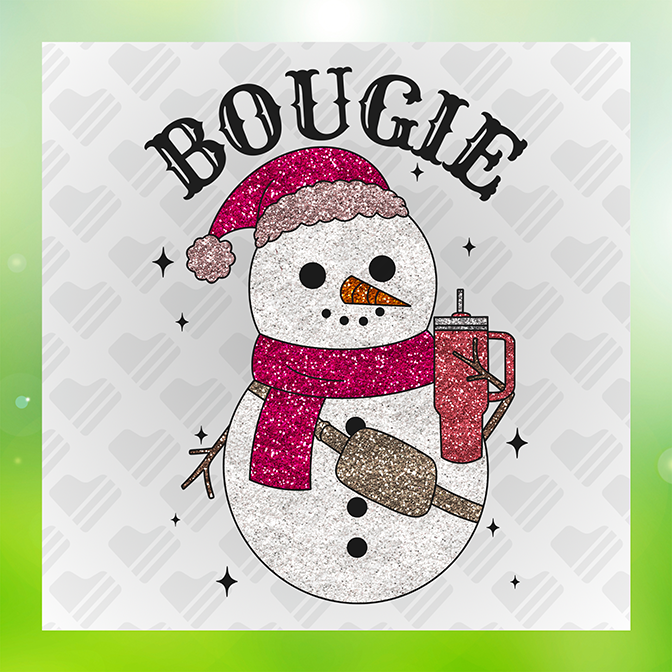 Faux Glitter Snowman Bougie Sticker
