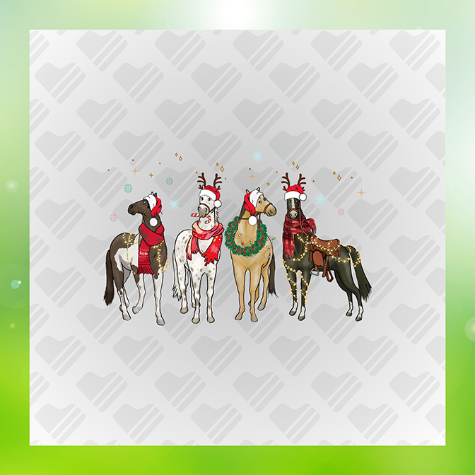 Christmas Horses Sticker