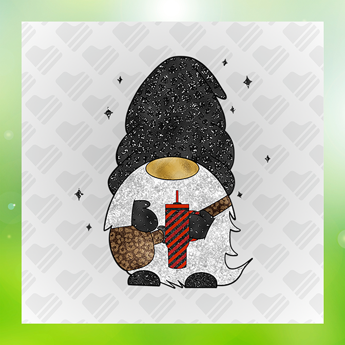 Faux Glitter Gnome Sticker