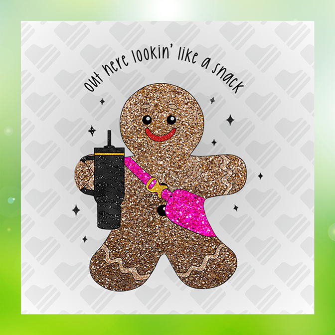 Faux Glitter Gingerbread Sticker